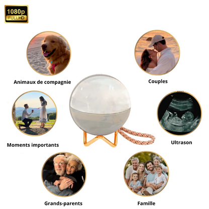 LumiMémoire : Orbe Vidéo Personnalisé (Enfants, Couples, Famille)