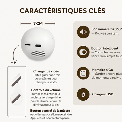 LumiMémoire : Orbe Vidéo Personnalisé (Enfants, Couples, Famille)